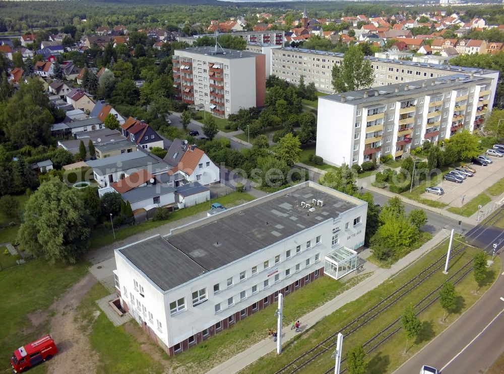 Halle (Saale) OT Neustadt from the bird's eye view: View of a medical centre in the district of Neustadt in Halle ( Saale ) in the state Saxony-Anhalt