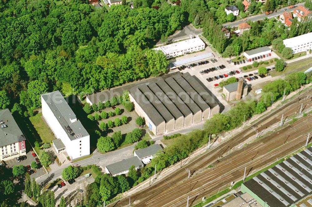 Berlin -Grünau from the bird's eye view: S-Bahndepot der Berliner S-Bahn GmbH und Gelände der Bombadier AG östlich des S-Bahnhofs Grünau. Ort: Berlin -Grünau Datum: 15.05.03