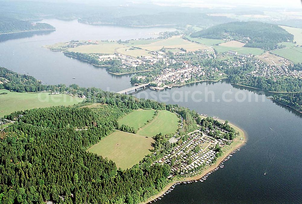 Saalburg / Thüringen from above - Saalburg / Thüringen Blick auf den Bleiloch-Stausee in Saalburg / Thüringen