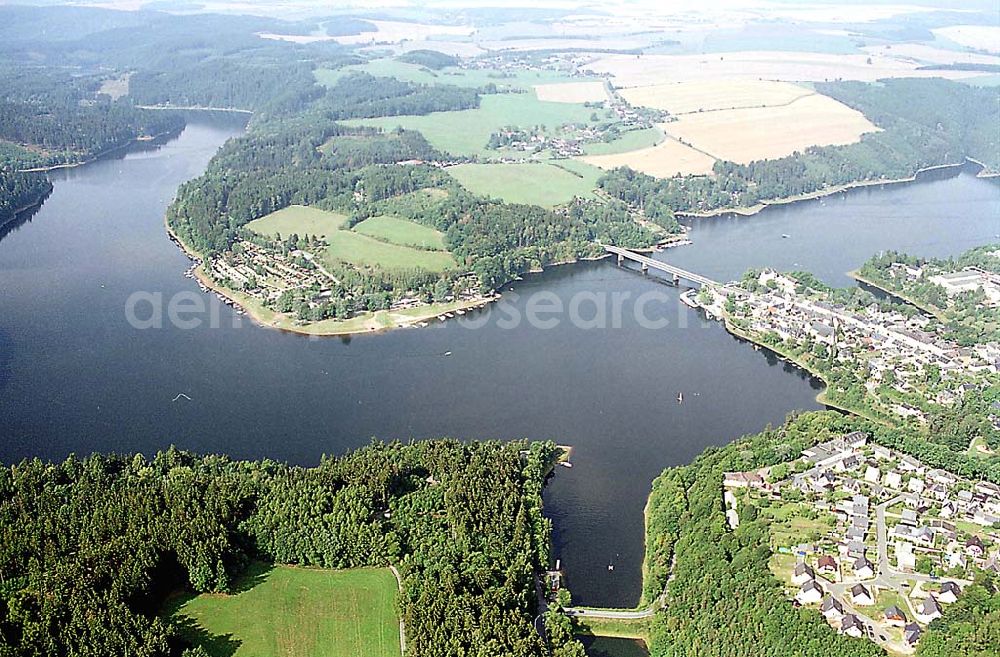 Saalburg / Thüringen from the bird's eye view: Saalburg / Thüringen Blick auf den Bleiloch-Stausee in Saalburg / Thüringen