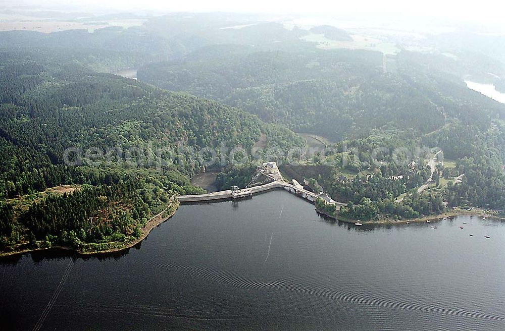 Saalburg / Thüringen from above - Saalburg / Thüringen Blick auf die Talsperre am Bleiloch-Stausee bei Saalburg in Thüringen