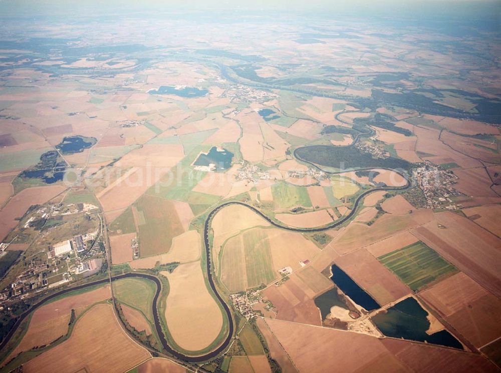 Tornitz from above - Blick auf die Saalemündung bei Tornitz