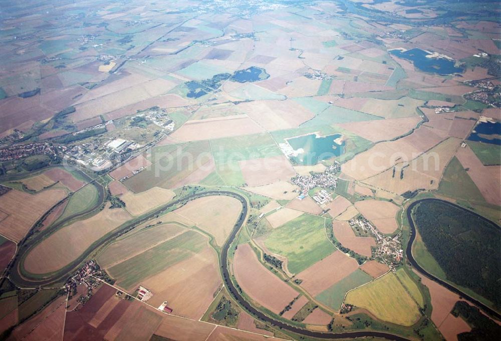 Aerial image Tornitz - Blick auf die Saalemündung bei Tornitz