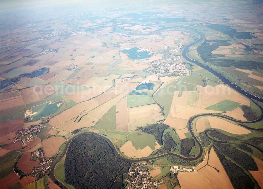 Tornitz from above - Blick auf die Saalemündung bei Tornitz