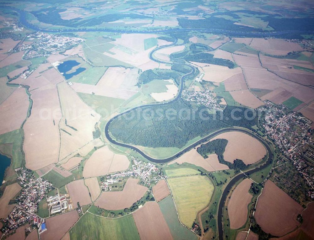 Tornitz from above - Blick auf die Saalemündung bei Tornitz