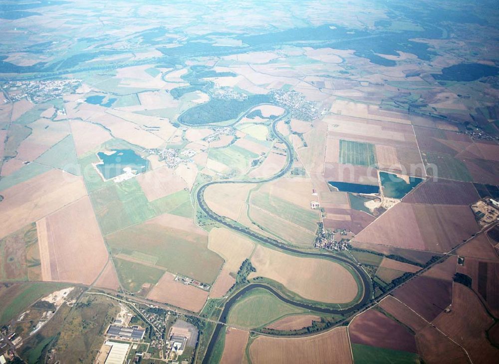 Aerial image Tornitz - Blick auf die Saalemündung bei Tornitz