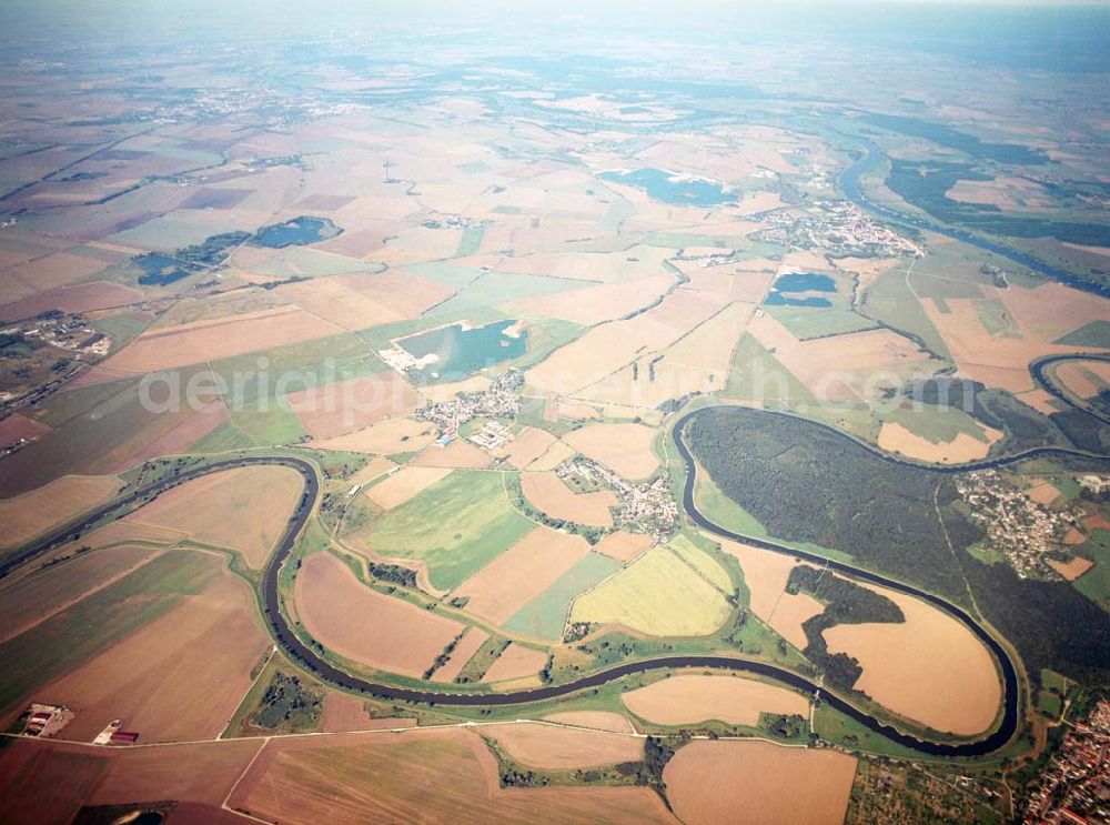 Tornitz from above - Blick auf die Saalemündung bei Tornitz