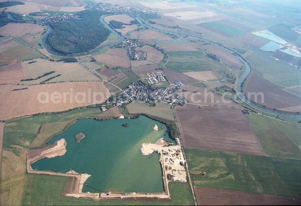 Aerial image Tornitz - Blick auf die Saalemündung bei Tornitz