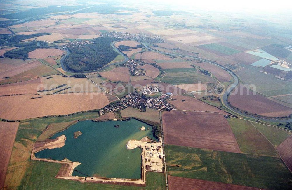 Aerial photograph Tornitz - Blick auf die Saalemündung bei Tornitz