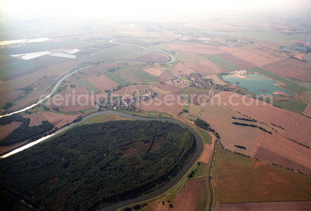 Aerial image Tornitz - Blick auf die Saalemündung bei Tornitz