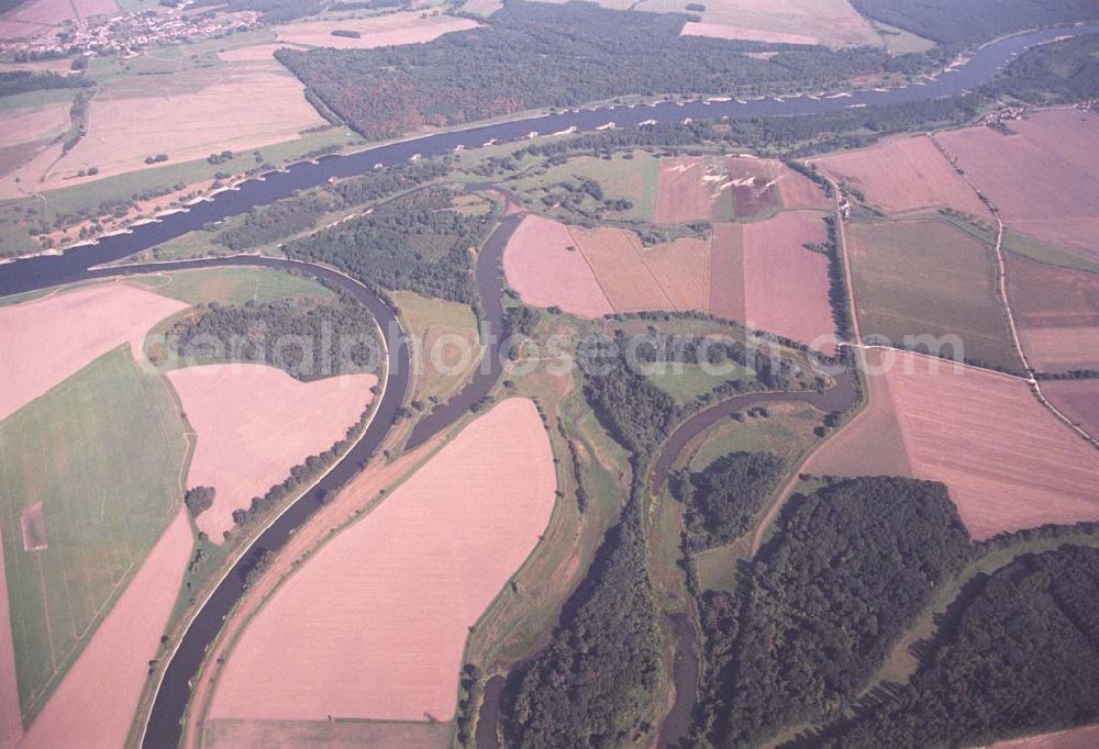 Tornitz from above - Blick auf die Saalemündung bei Tornitz