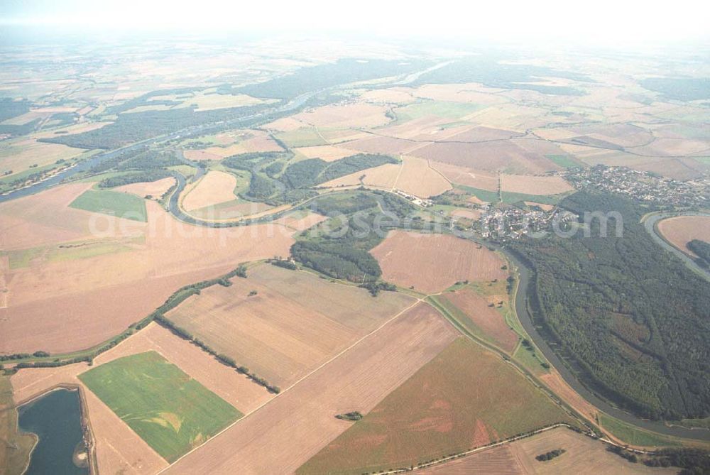 Aerial image Tornitz - Blick auf die Saalemündung bei Tornitz