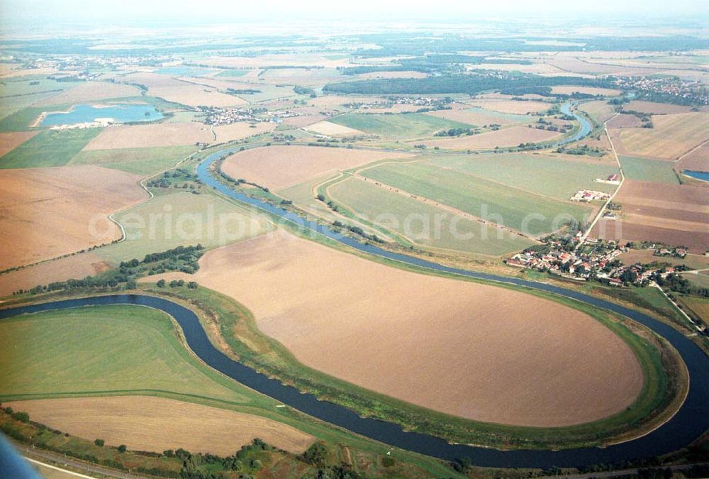 Aerial photograph Tornitz - Blick auf die Saalemündung bei Tornitz