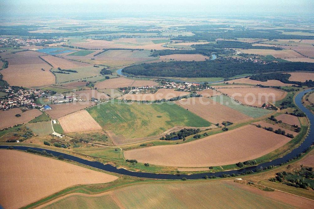 Tornitz from above - Blick auf die Saalemündung bei Tornitz