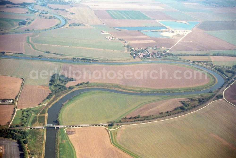 Tornitz from above - Blick auf die Saalemündung bei Tornitz