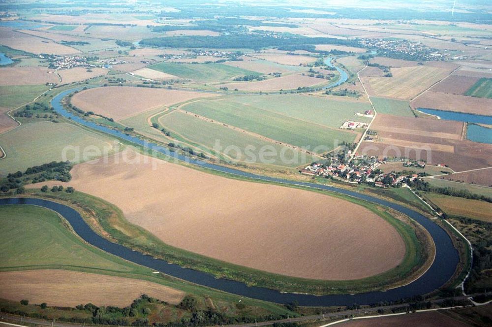 Aerial image Tornitz - Blick auf die Saalemündung bei Tornitz