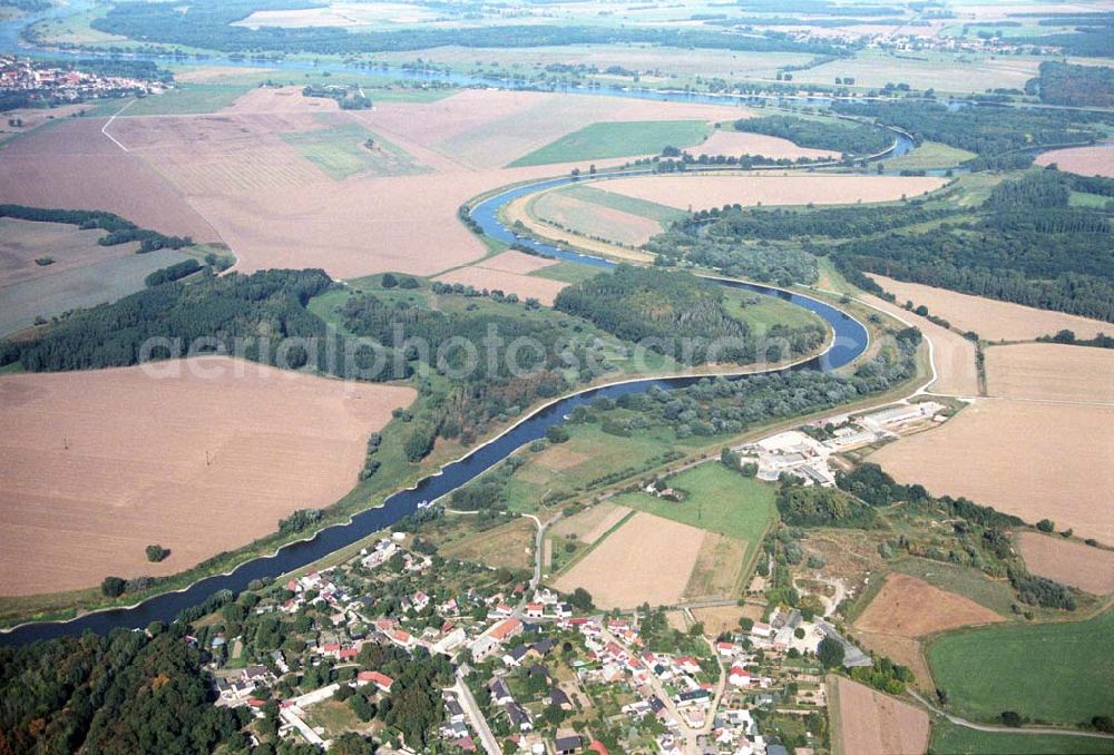 Tornitz from above - Blick auf die Saalemündung bei Tornitz