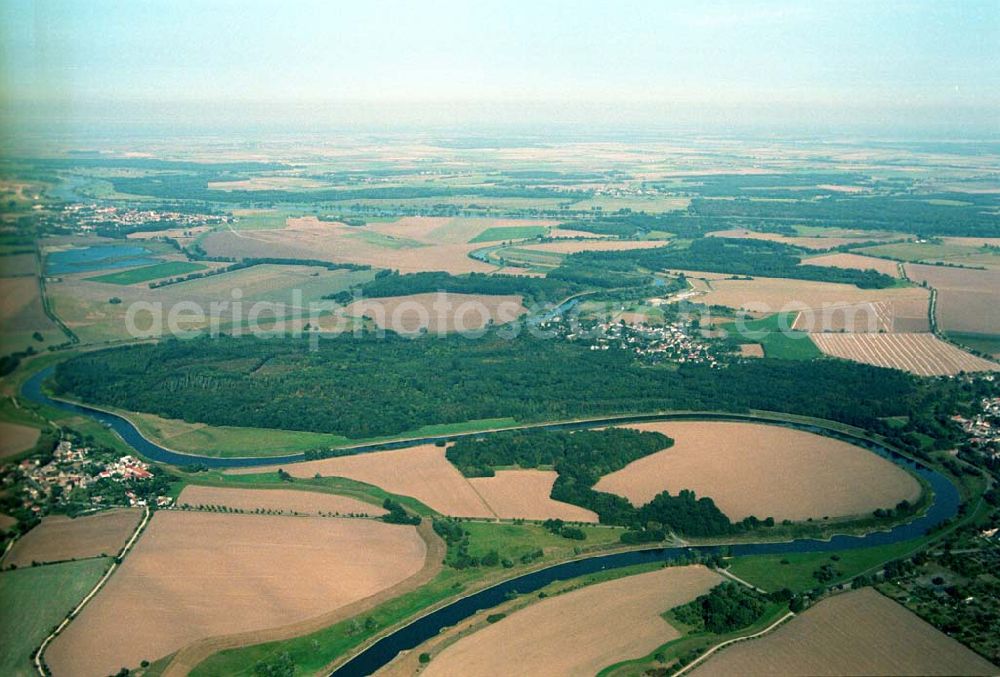 Tornitz from above - Blick auf die Saalemündung bei Tornitz