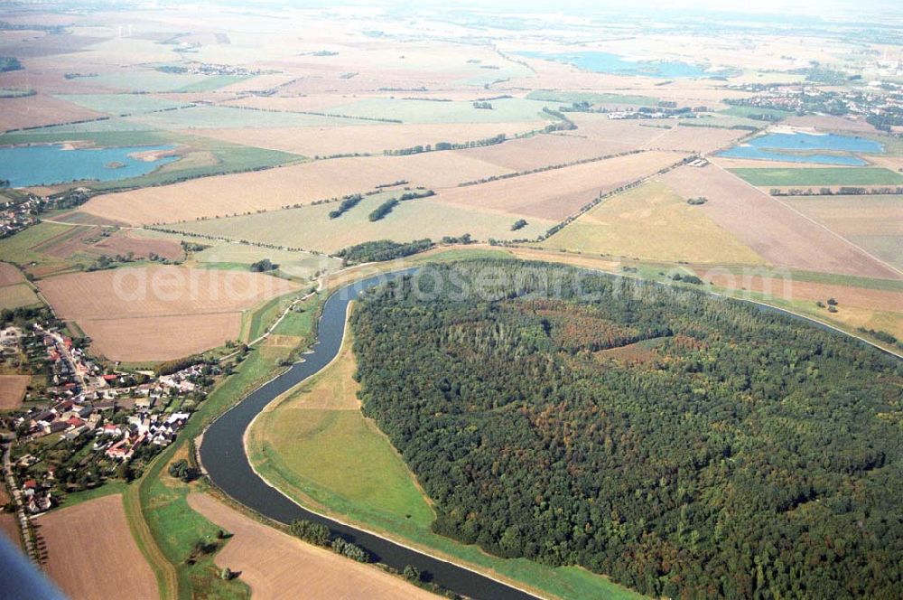 Aerial image Tornitz - Blick auf die Saalemündung bei Tornitz