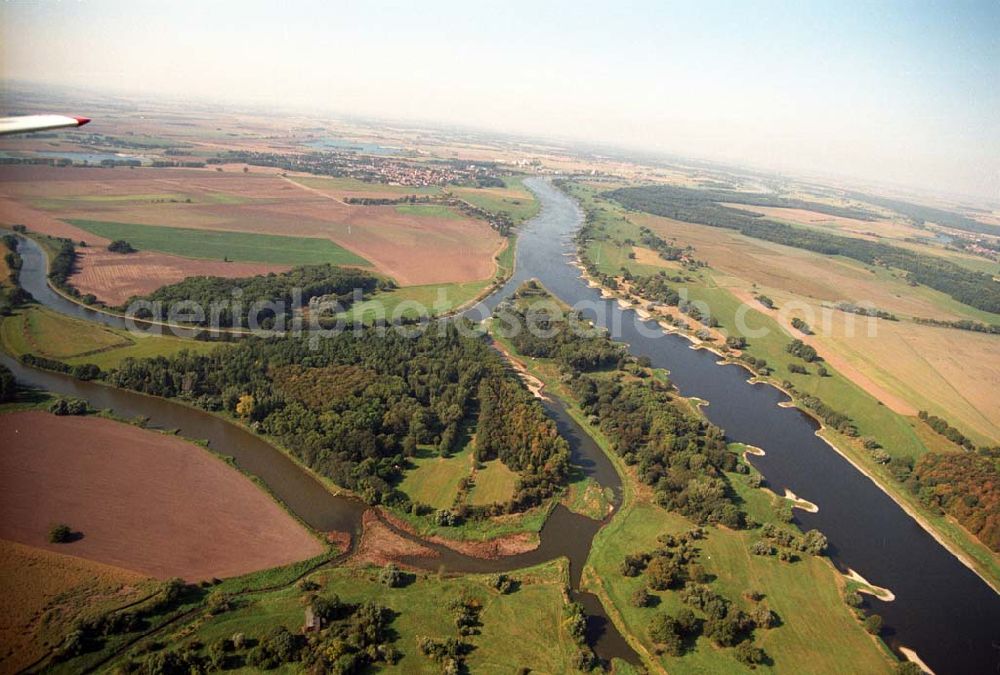 Tornitz from above - Blick auf die Saalemündung bei Tornitz