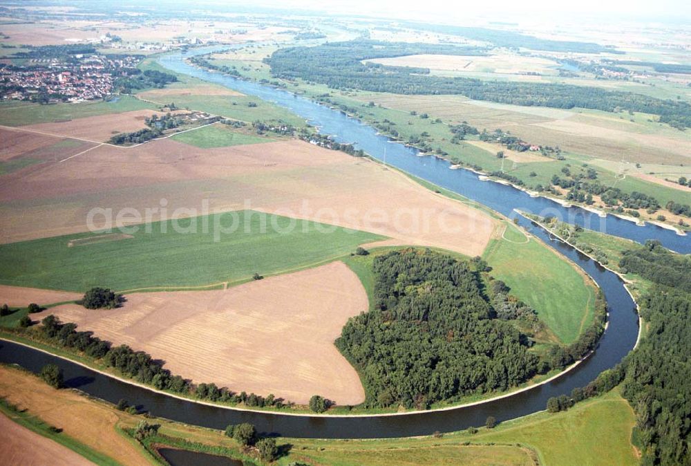 Tornitz from above - Blick auf die Saalemündung bei Tornitz