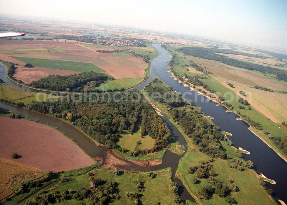 Aerial image Tornitz - Blick auf die Saalemündung bei Tornitz