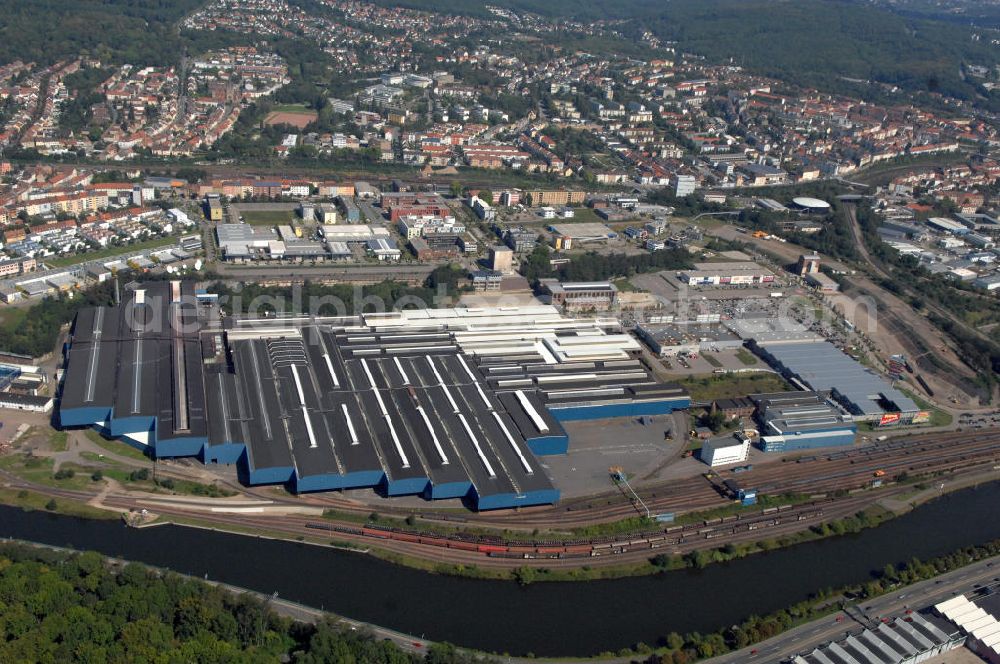 Aerial image Saarbrücken - Stahlwerk Burbach in Saarbrücken, eine Produktionsstätte der Saarstahl AG. Steelworks Burbach in Saarbrücken, a manufacturing plant of the corporation Saarstahl AG.