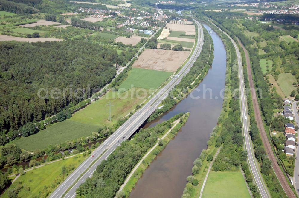 Saarfels from above - Blick aus Südost auf den Verlauf der Saar mit der Nietmündung.