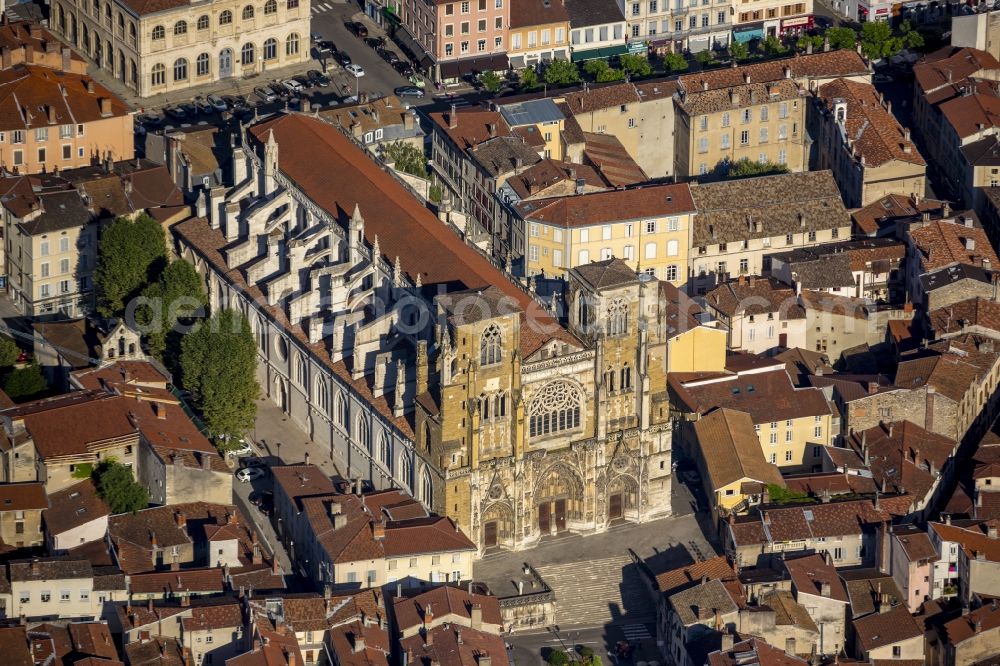 Vienne from the bird's eye view: Religious building - church building in the Cathedral St-Maurice in the city center in Vienne in France