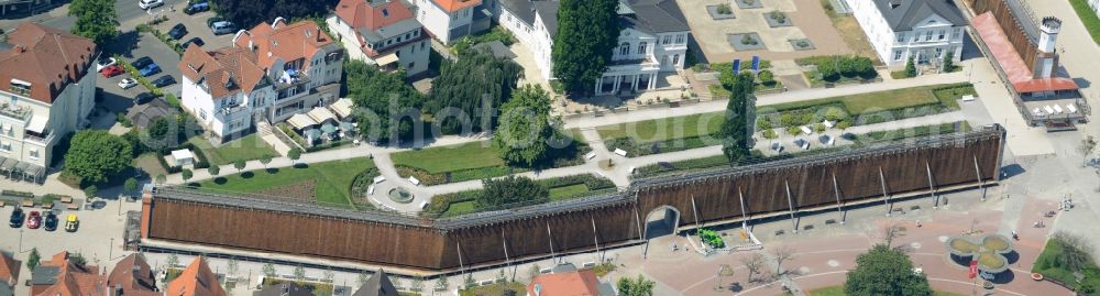 Aerial image Bad Salzuflen - Salt flats - building of a former graduation house for salt extraction on Parkstrasse in Bad Salzuflen in the state North Rhine-Westphalia