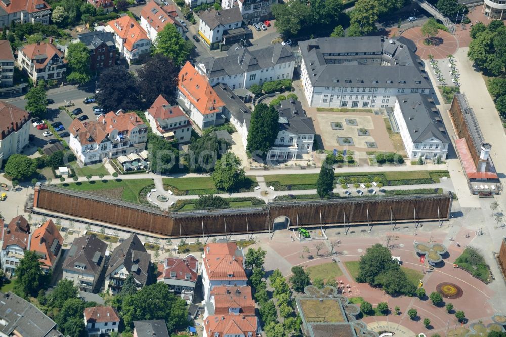 Aerial photograph Bad Salzuflen - Salt flats - building of a former graduation house for salt extraction on Parkstrasse in Bad Salzuflen in the state North Rhine-Westphalia