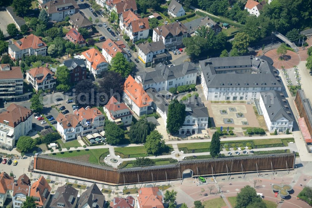 Bad Salzuflen from above - Salt flats - building of a former graduation house for salt extraction on Parkstrasse in Bad Salzuflen in the state North Rhine-Westphalia