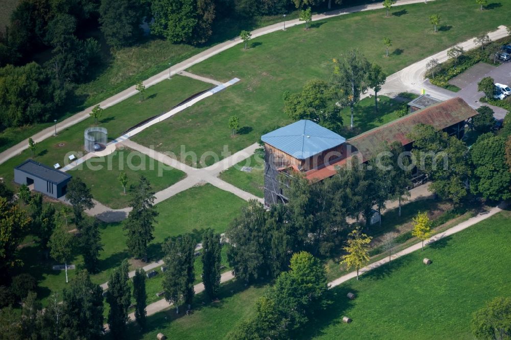 Bad Kissingen from the bird's eye view: Salt flats - building of a former graduation house for salt extraction Untere Saline in the district Hausen in Bad Kissingen in the state Bavaria, Germany