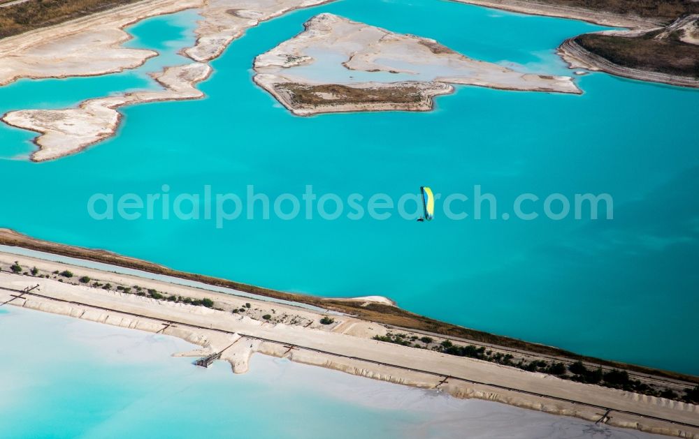 Aerial photograph Rosières-aux-Salines - Brown - white salt pans for salt extraction in RosiA?res-aux-Salines in Alsace-Champagne-Ardenne-Lorraine, France