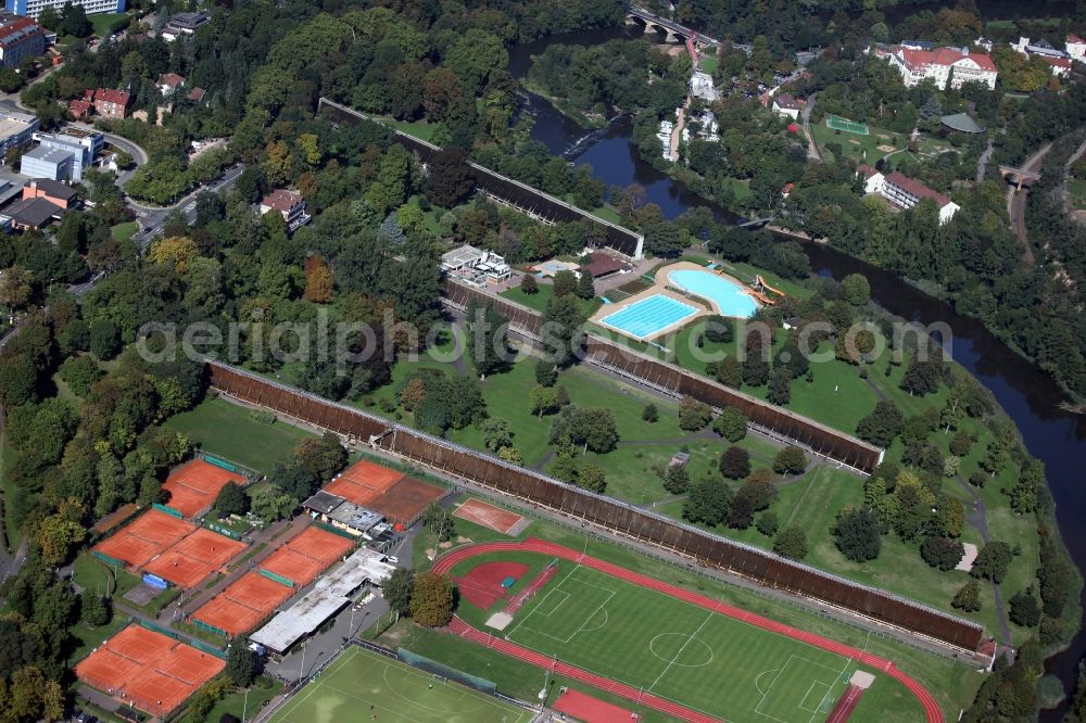  Bad Münster am Stein-Ebernburg from above - Saline and sports facilities in Bad Münster am Stein-Ebernburg in the state of Rhineland-Palatinate