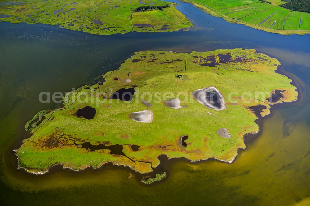 Aerial photograph Zingst - Salt grassland island and bird sanctuary in Zingst on the Baltic Sea coast in the state Mecklenburg - Western Pomerania, Germany