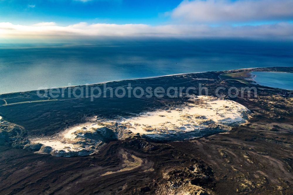 Aerial image List - Sand, dune and shifting dune landscape in List at the island Sylt in the state Schleswig-Holstein, Germany