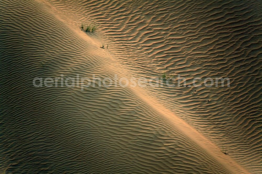 Dubai from above - Sand and desert landscape near Dubai, United Arab Emirates