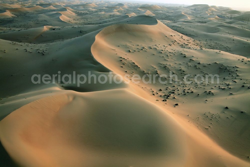 Dubai from above - Sand and desert landscape near Dubai, United Arab Emirates