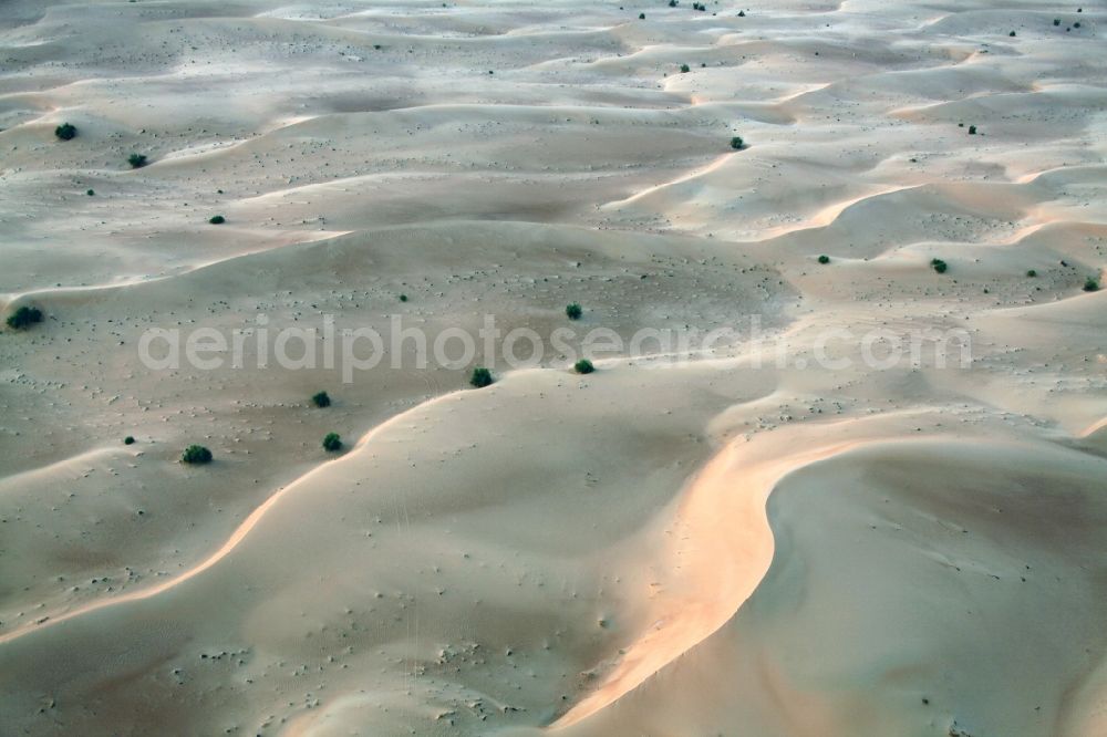 Aerial photograph Dubai - Sand and desert landscape near Dubai, United Arab Emirates