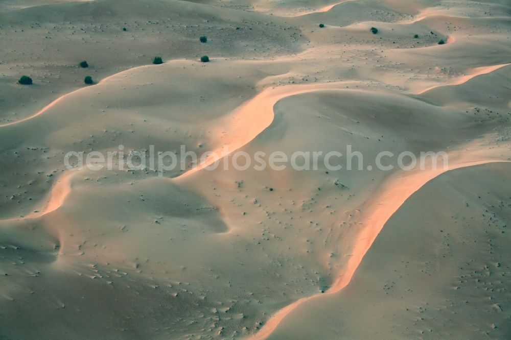 Dubai from above - Sand and desert landscape near Dubai, United Arab Emirates