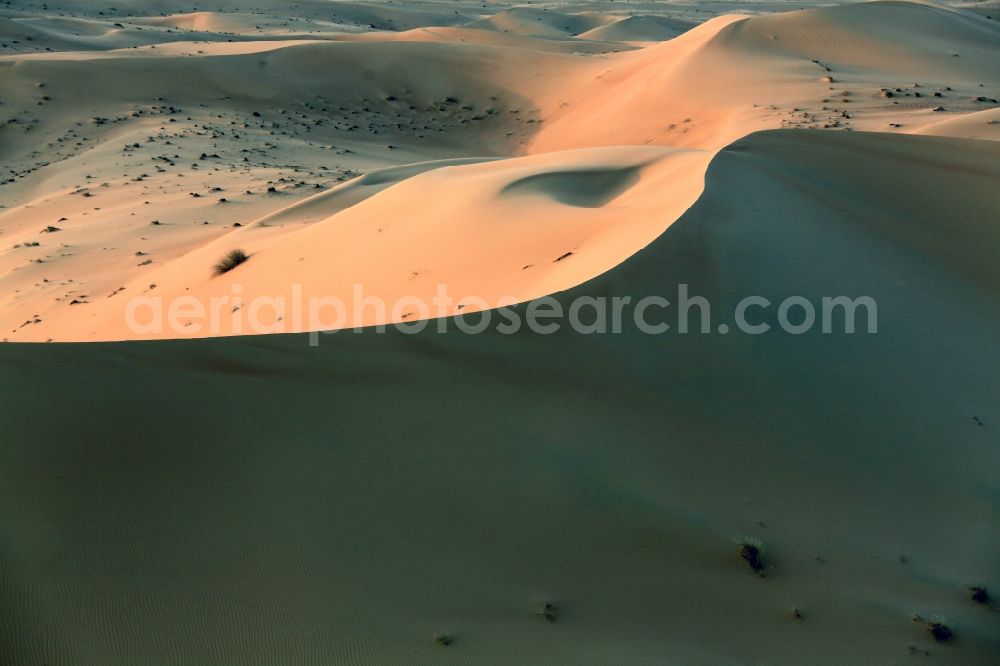 Dubai from above - Sand and desert landscape near Dubai, United Arab Emirates