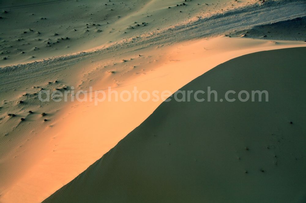 Dubai from the bird's eye view: Sand and desert landscape near Dubai, United Arab Emirates