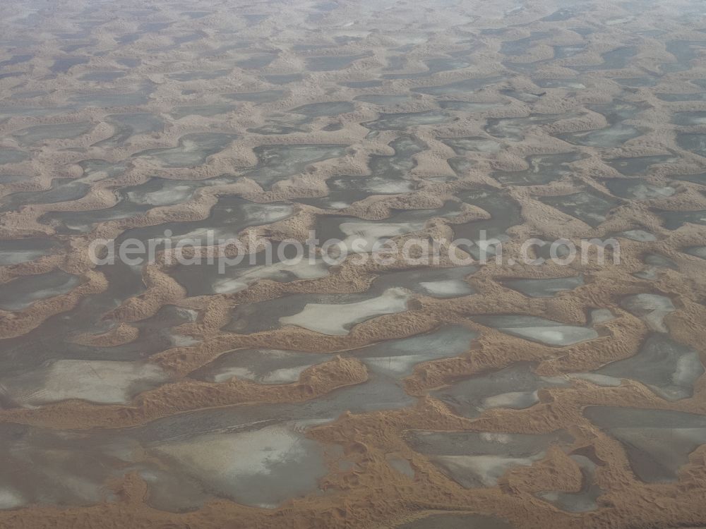 Markaz ash shaybah from the bird's eye view: Sand and desert landscape Rub al-Chali (Empty Quarter) in in Eastern Province, Saudi Arabia