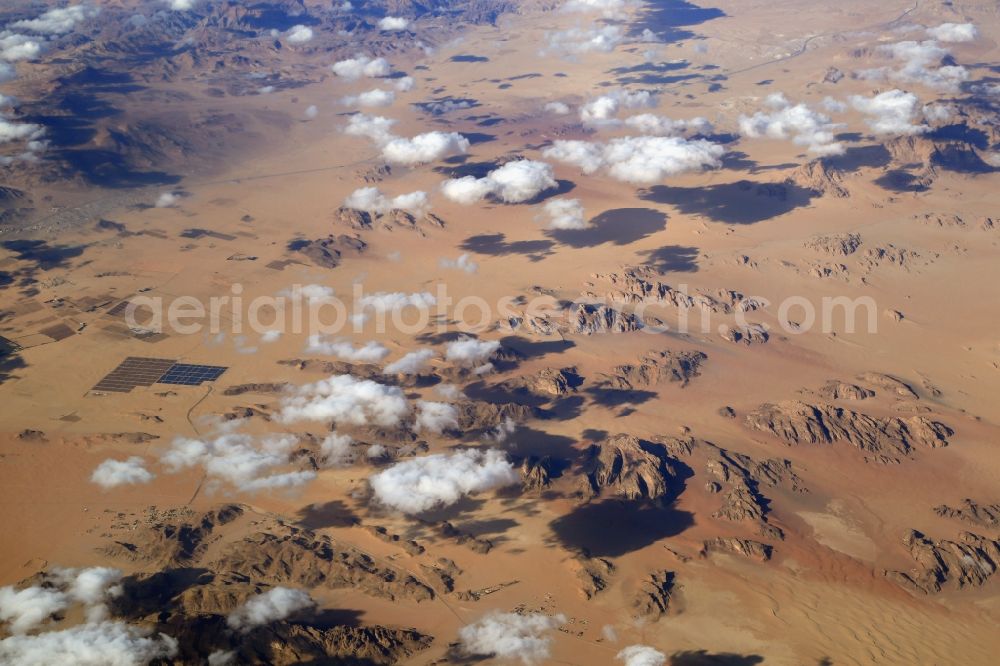 Aerial photograph Al-Quwayrah - Sand and desert landscape in the Arab Desert in Al-Quwayrah in Aqaba Governorate, Jordan