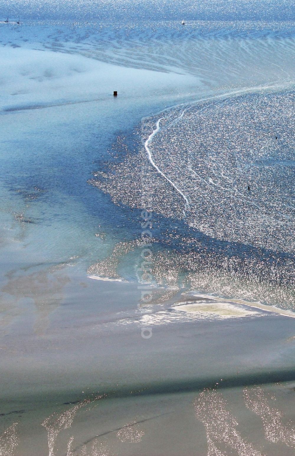 Aerial photograph Loissin - Sandbank- land area by flow under the sea water surface the Baltic Sea by Loissin in the state Mecklenburg - Western Pomerania