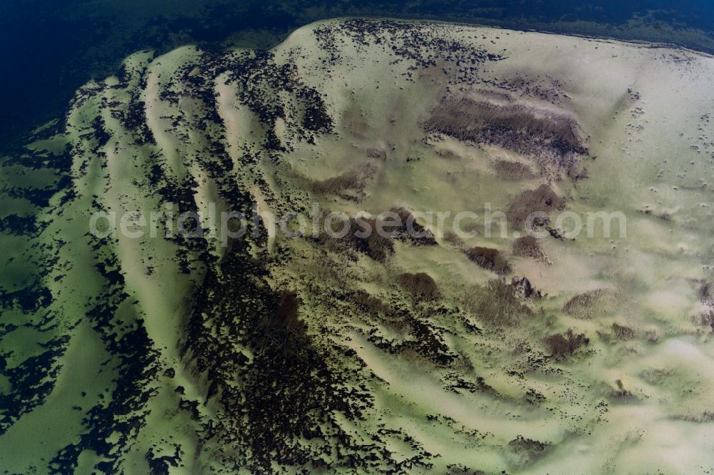 Aerial image Rerik - Sandbank- land area by flow under the sea water surface in Rerik at the baltic coast in the state Mecklenburg - Western Pomerania, Germany