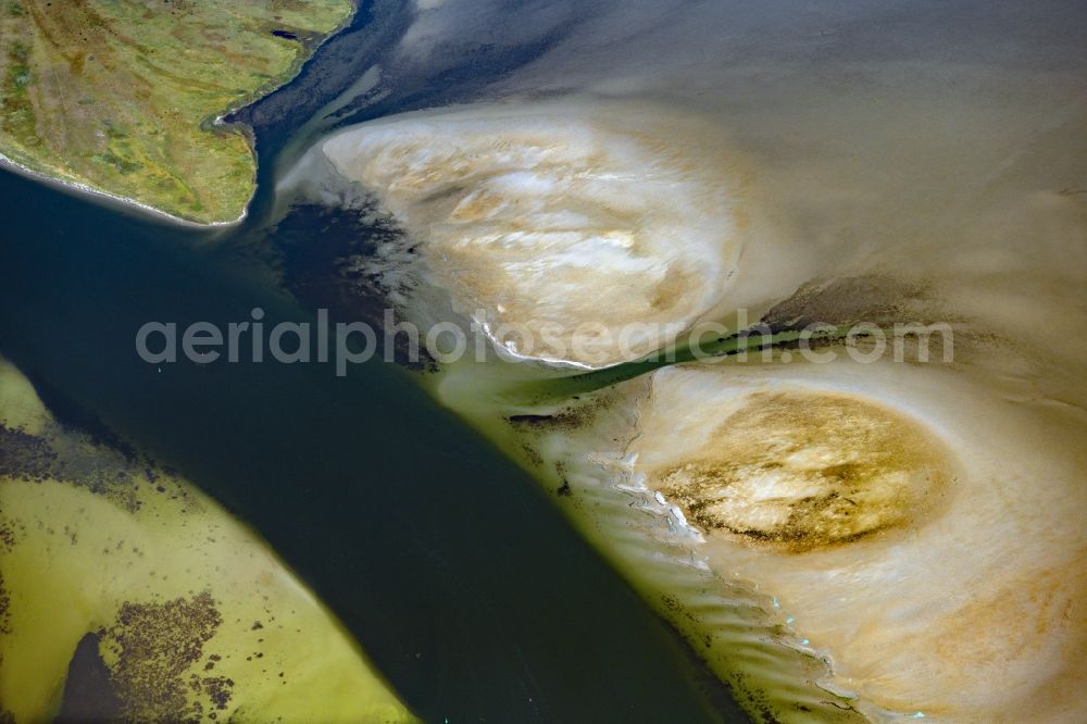 Insel Hiddensee from above - Sandbank land area along the fairway between the island of Hiddensee and the peninsula of Bock on the Baltic Sea coast in the state of Mecklenburg - Western Pomerania, Germany