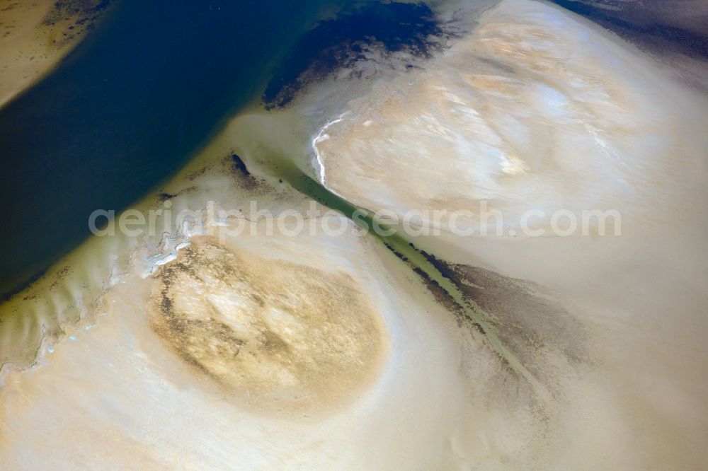 Insel Hiddensee from the bird's eye view: Sandbank land area along the fairway between the island of Hiddensee and the peninsula of Bock on the Baltic Sea coast in the state of Mecklenburg - Western Pomerania, Germany