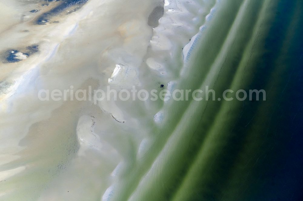 Aerial image Insel Hiddensee - Sandbank land area along the fairway between the island of Hiddensee and the peninsula of Bock on the Baltic Sea coast in the state of Mecklenburg - Western Pomerania, Germany